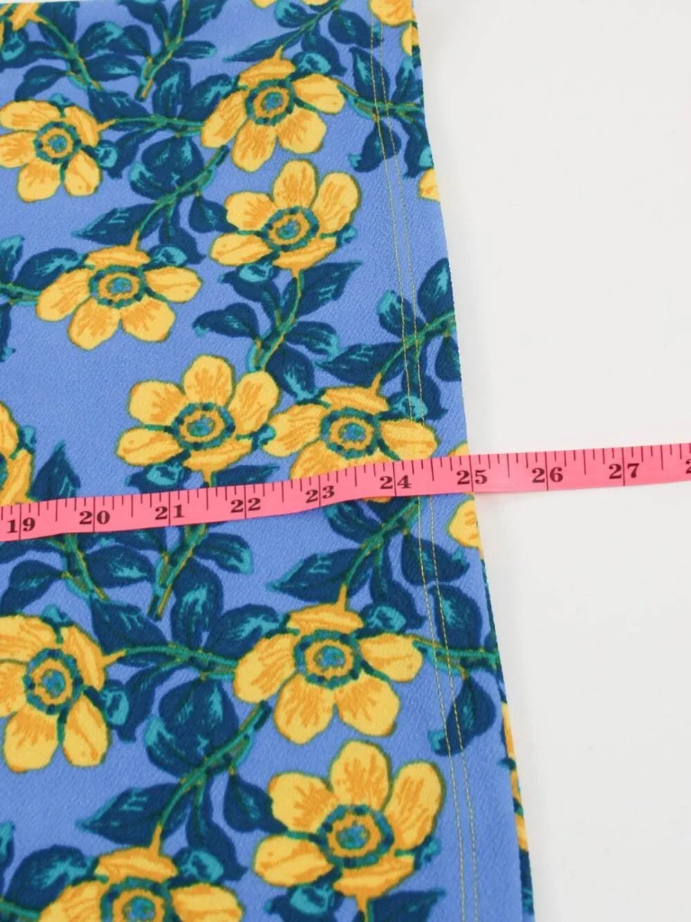 LuLaRoe Cassie Pencil Skirt 3XL Blue Yellow Floral NWT